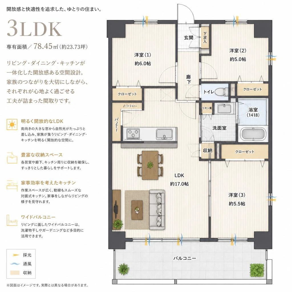 3LDKマンションの特徴