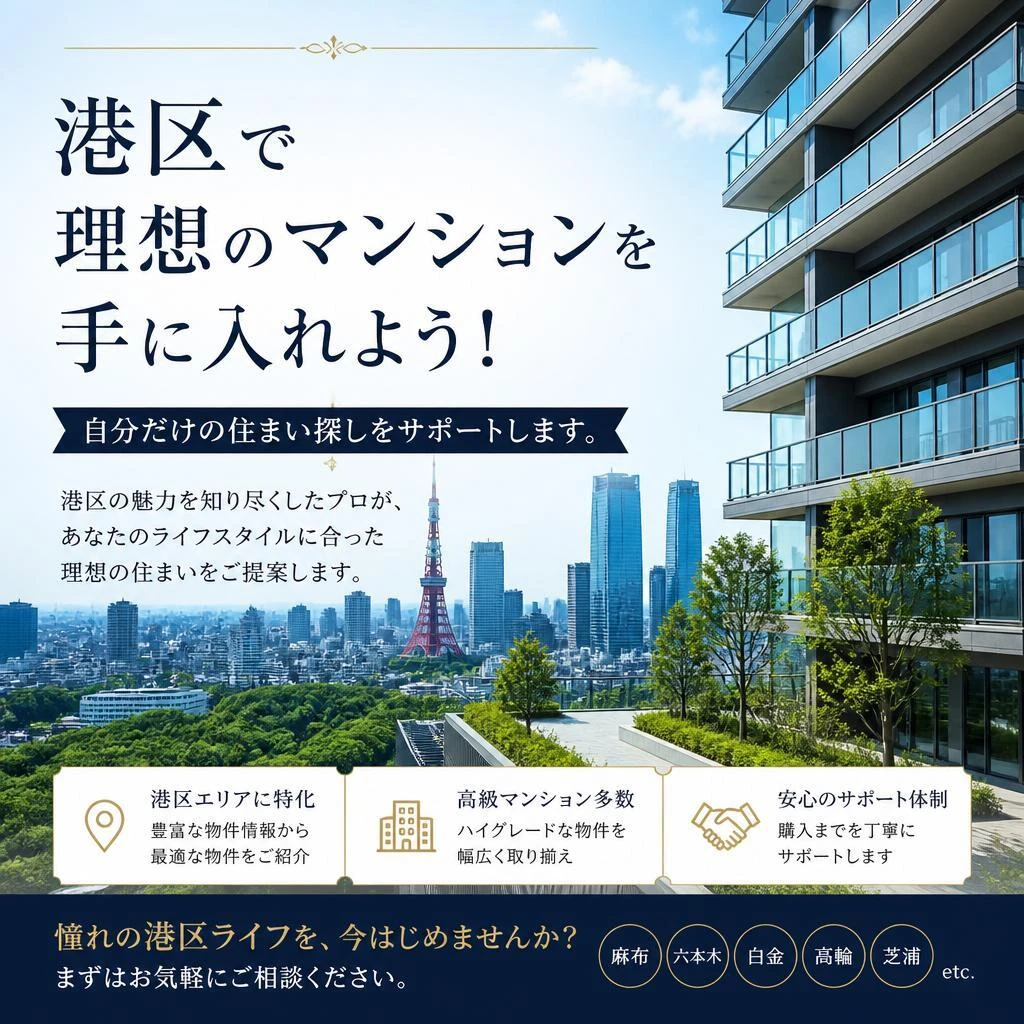 港区で理想のマンションを手に入れよう！自分だけの住まい探しをサポートします。