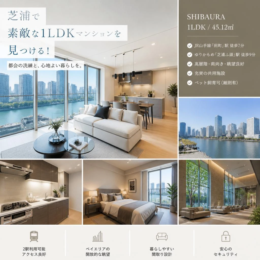 芝浦で素敵な1LDKマンションを見つける！