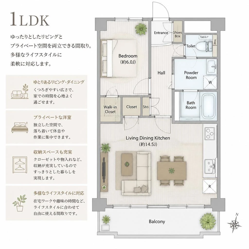 1LDKの特長
