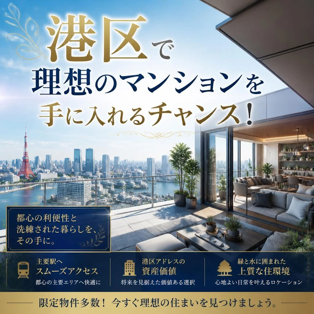 港区で理想のマンションを手に入れるチャンス！