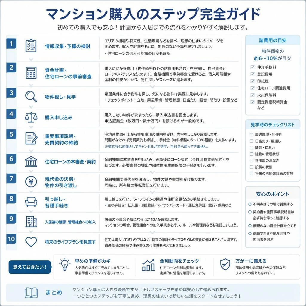 購入までの流れと必要な手続き