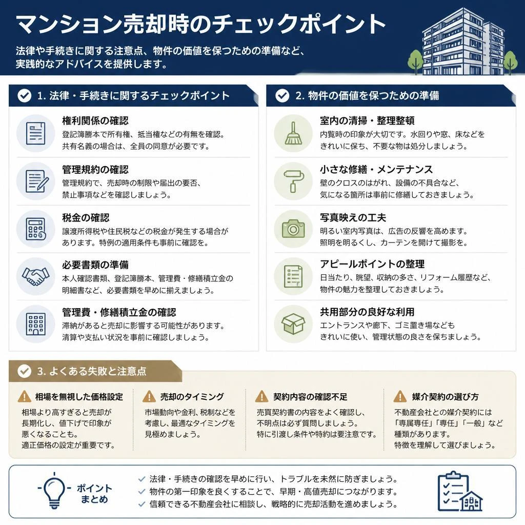 売却の際に気をつけるべきポイント