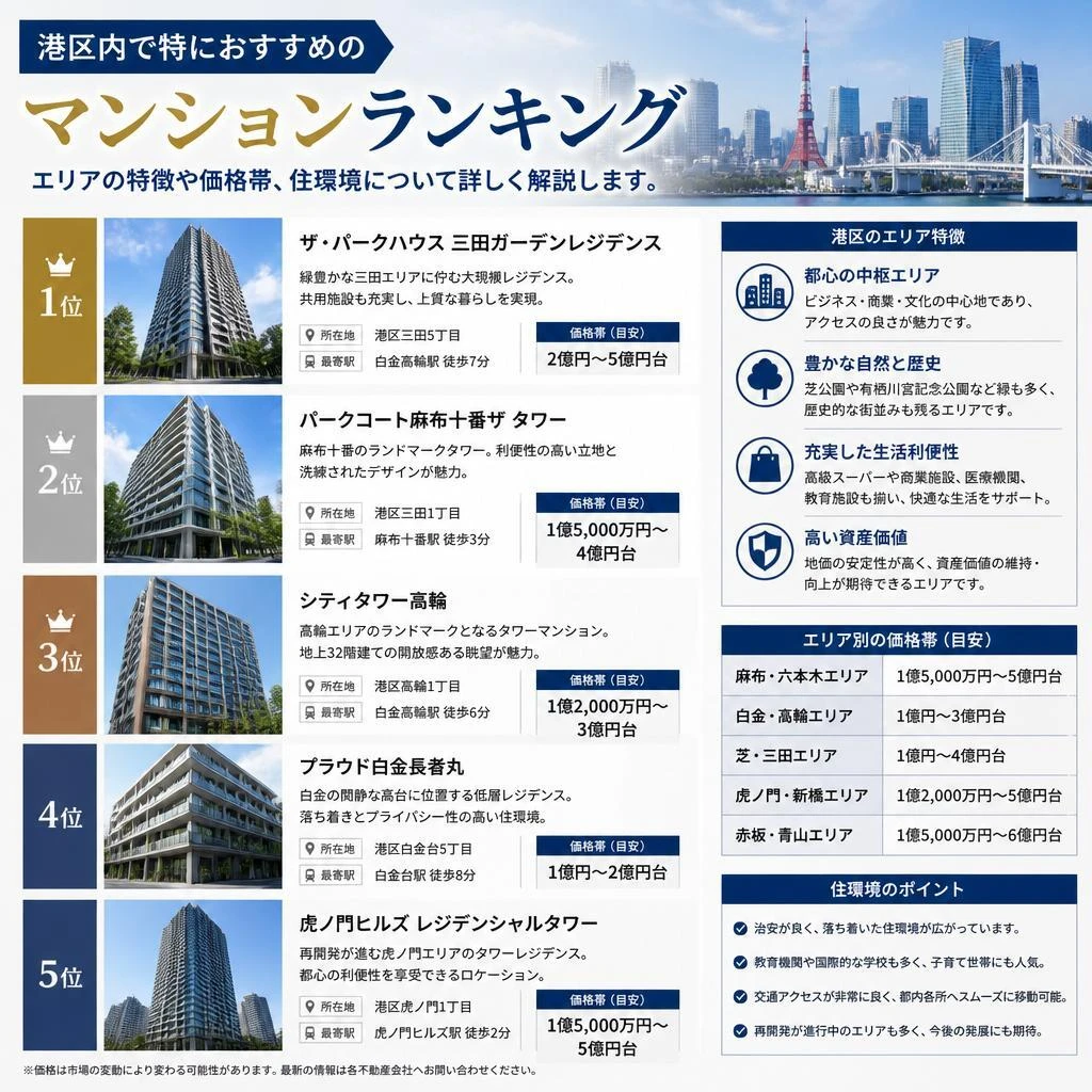 港区のおすすめマンションランキング