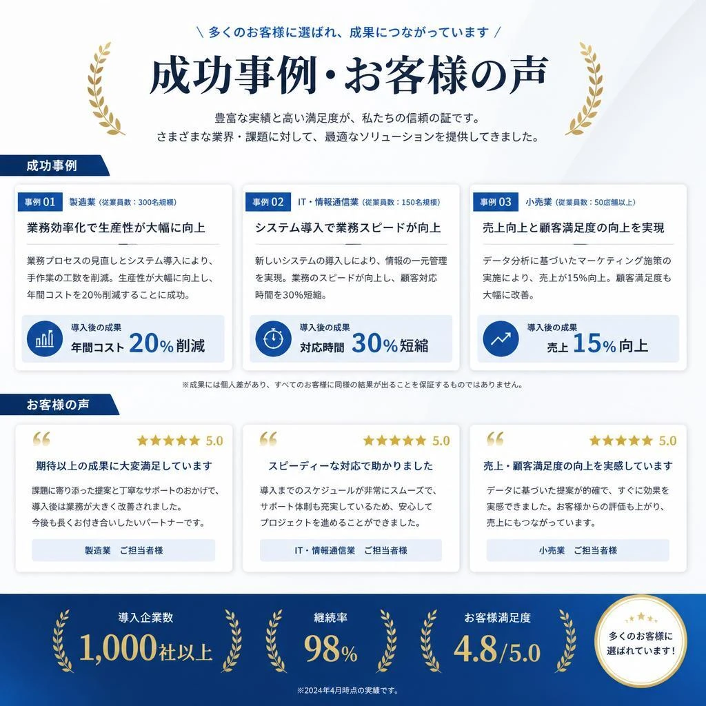 実績とお客様の声