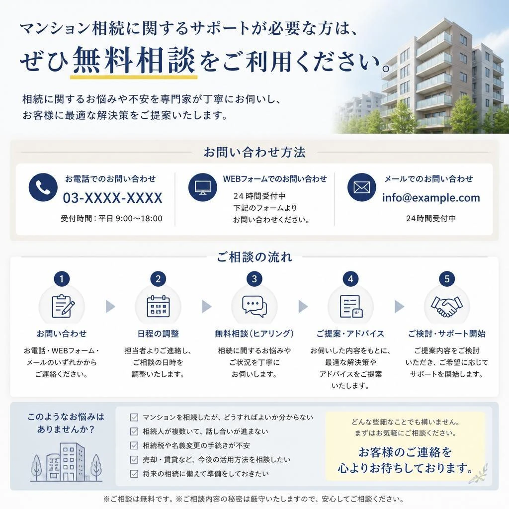まずは無料相談を！お気軽にお問い合わせ
