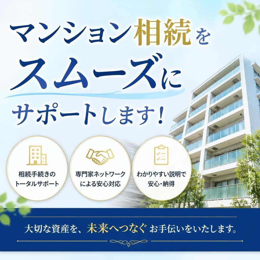 マンション相続をスムーズにサポートします！
