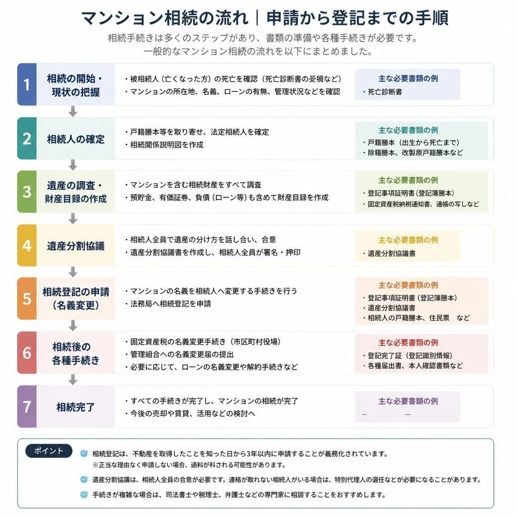 マンション相続の流れ