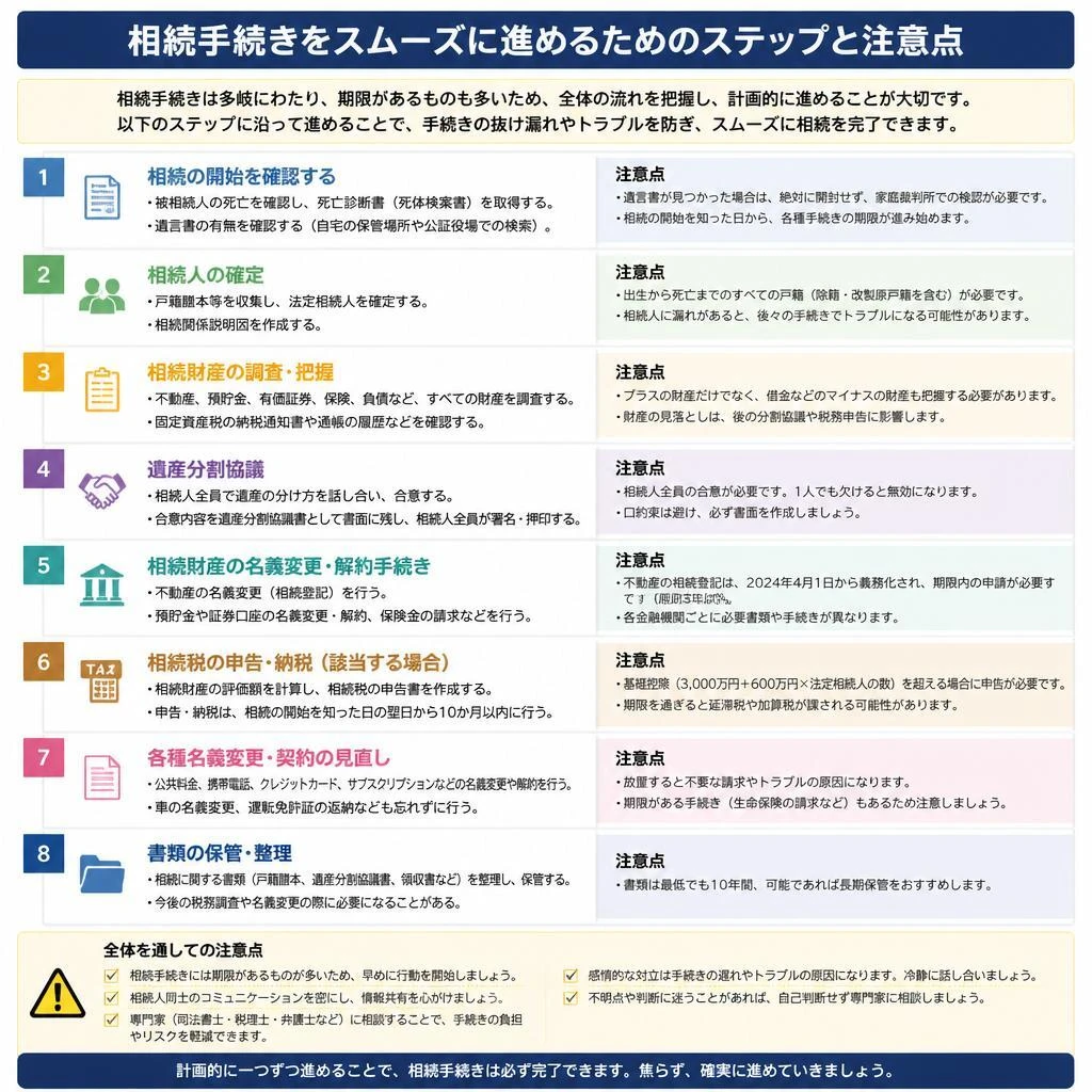 相続を円滑に進めるためのステップ
