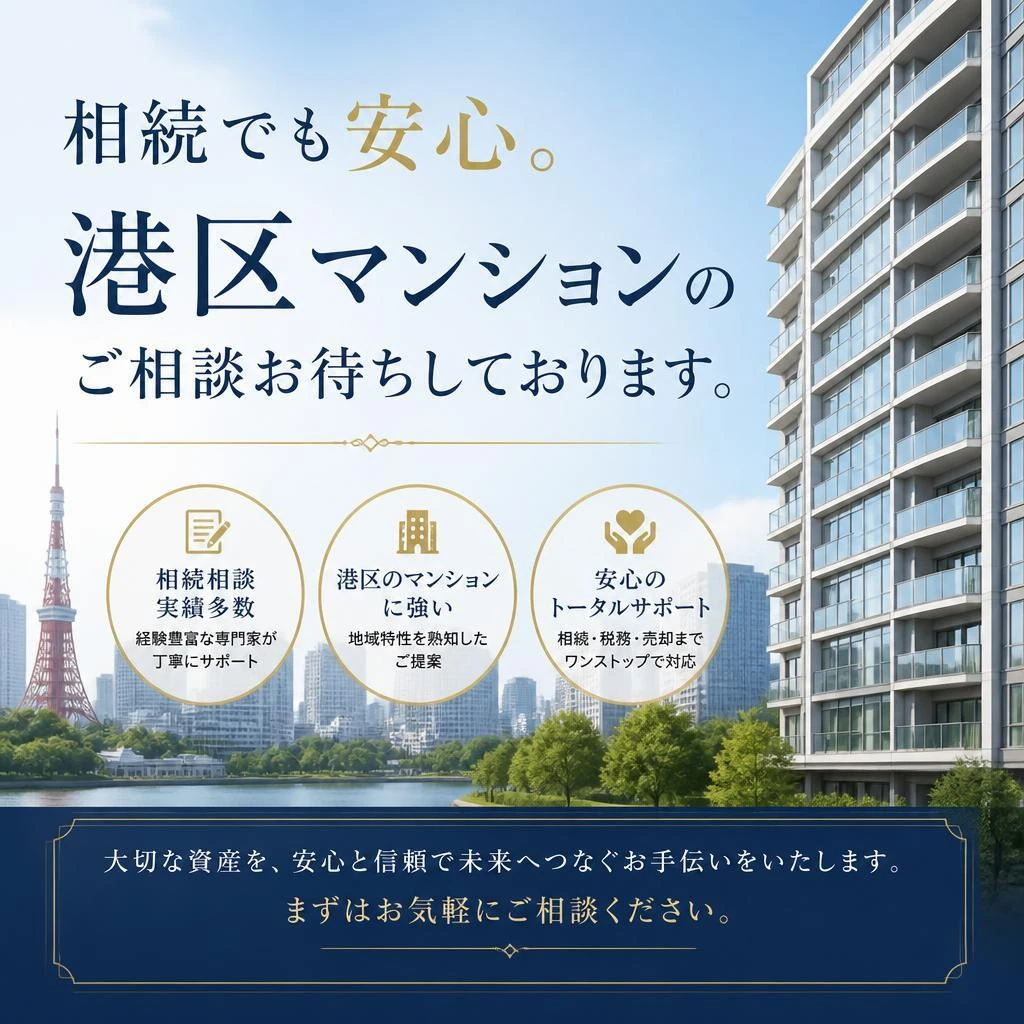 相続でも安心。港区マンションのご相談お待ちしております。