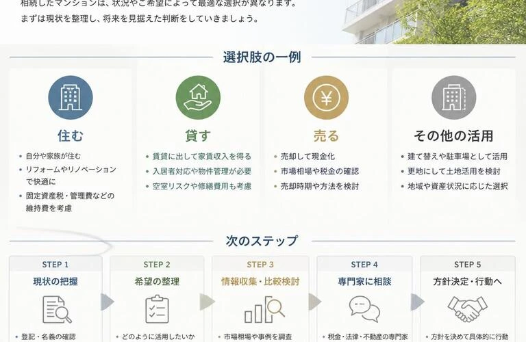 相続したマンション、次のステップを一緒に考えましょう