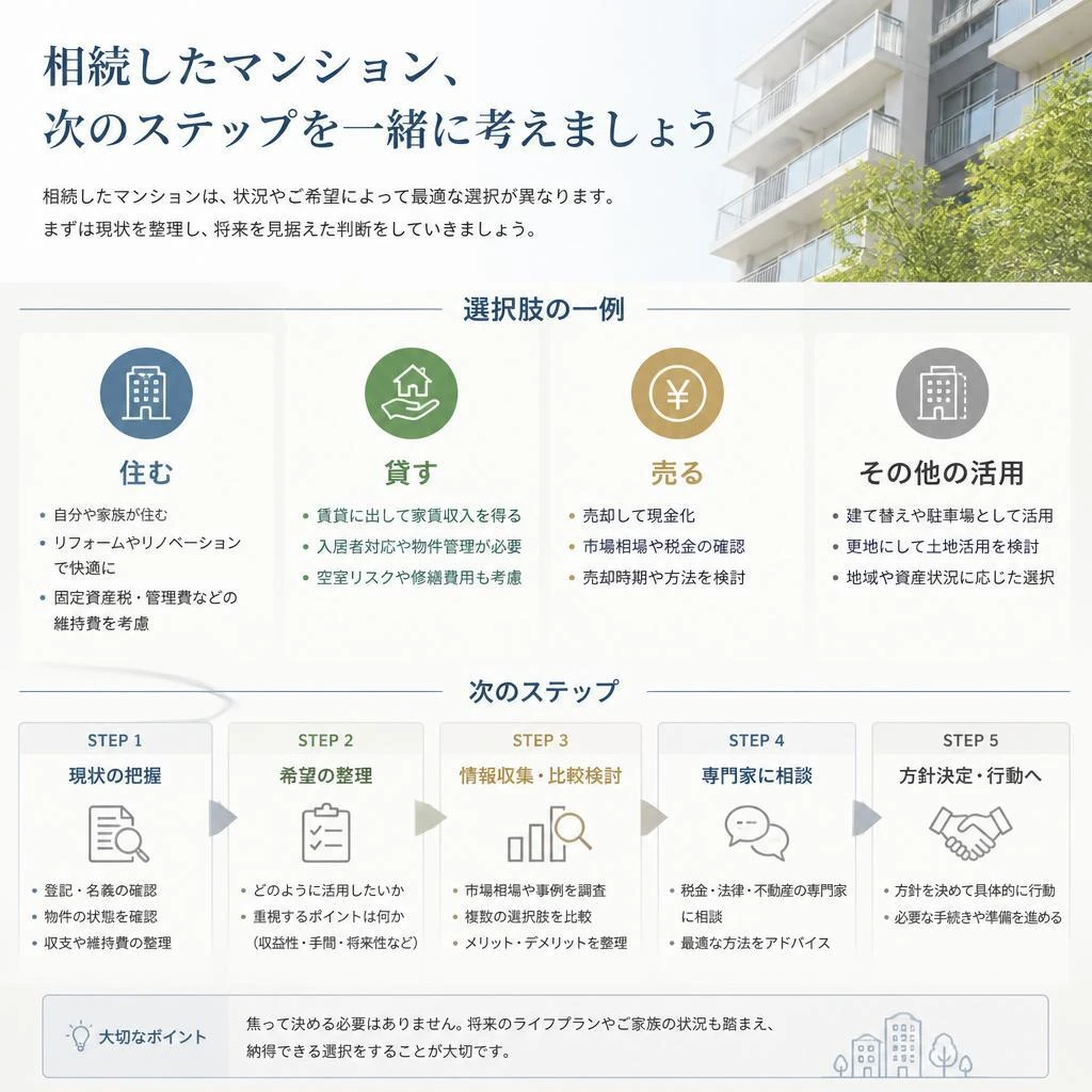 相続したマンション、次のステップを一緒に考えましょう